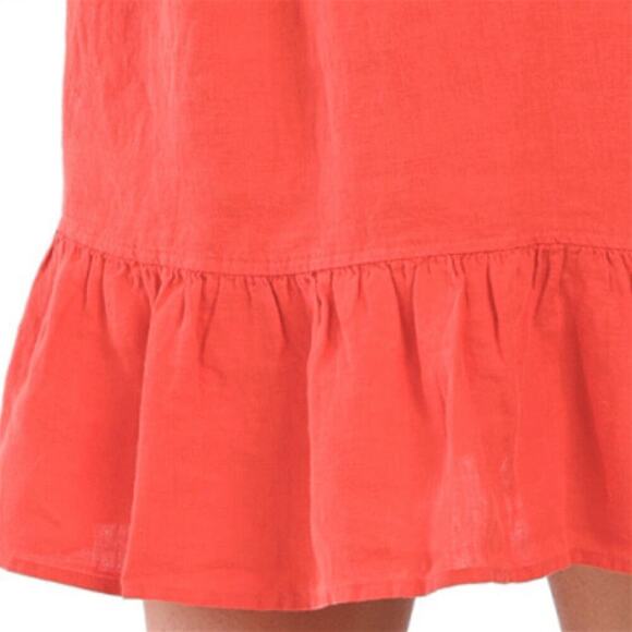 NWT Cynthia Rowley Women's V-neck Tiered Ruffle Linen Mini Dress - Picture 5 of 7
